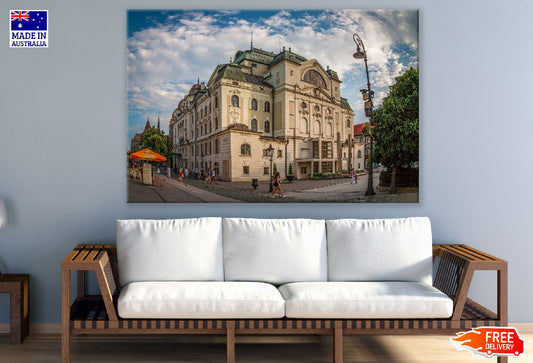 The old Town Square with Blue Sky Photograph Print 100% Australian Made