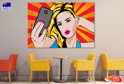 Girl Taking Selfie Vector Print 100% Australian Made