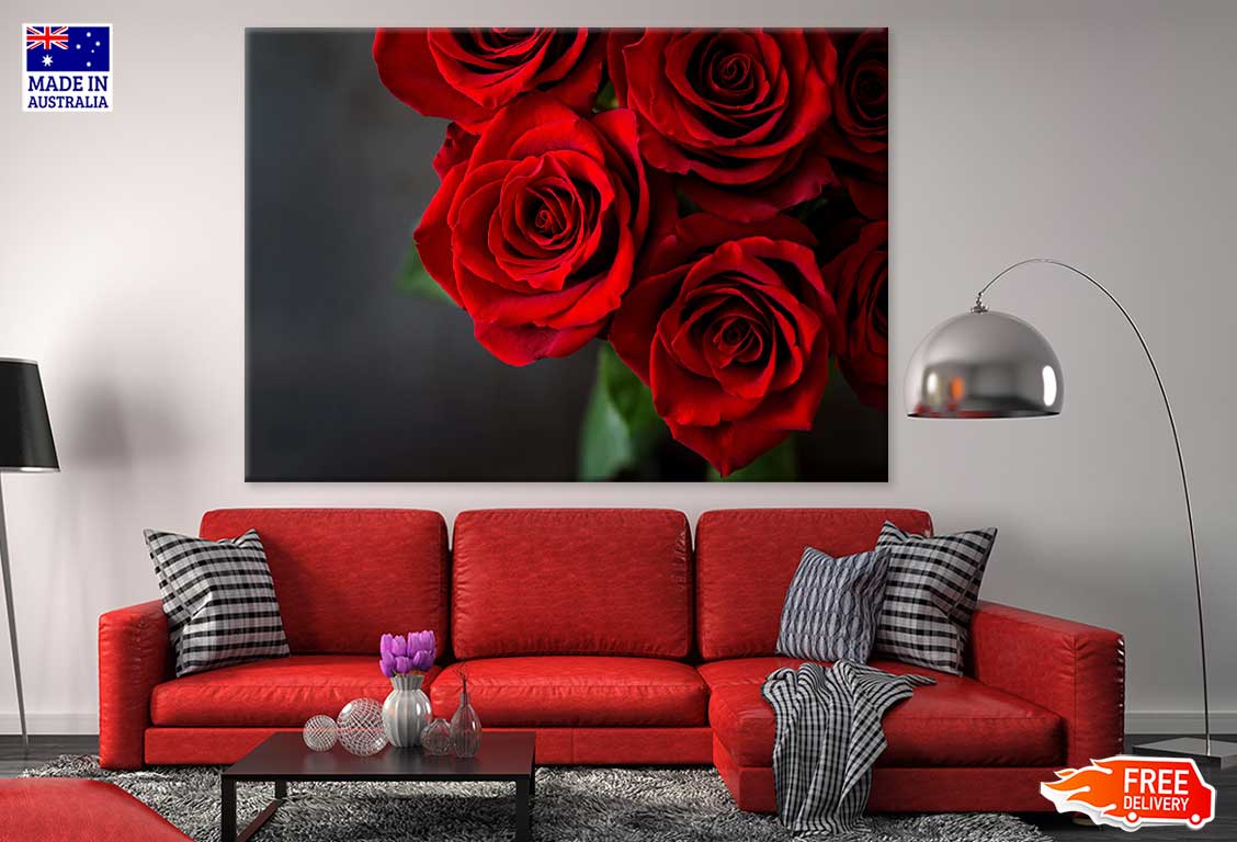 Red Roses Closeup View Photograph Print 100% Australian Made