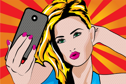 Girl Taking Selfie Vector Print 100% Australian Made