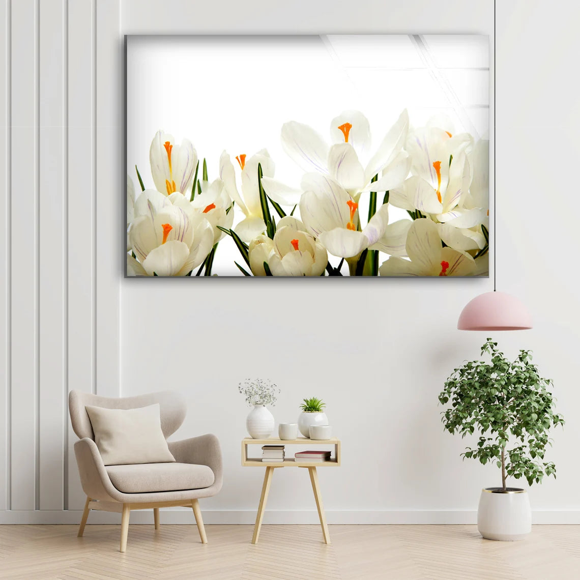 White Flowers Photograph Acrylic Glass Print Tempered Glass Wall Art 100% Made in Australia Ready to Hang
