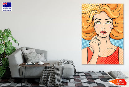 Girl Biting Lip Illustration Print 100% Australian Made