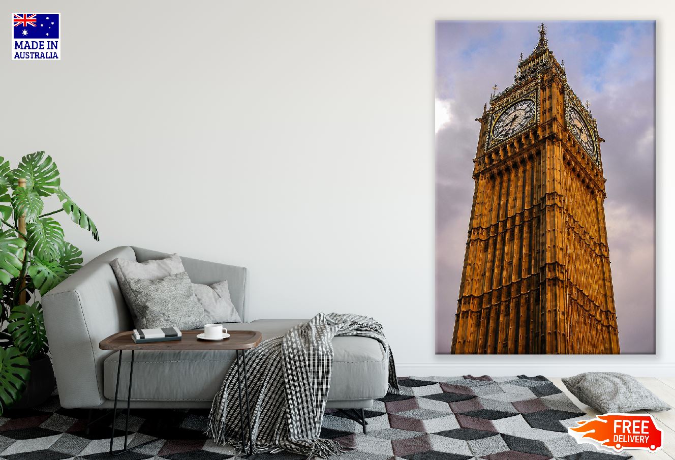 Big Ben Clock Tower Closeup Photograph, London UK Print 100% Australian Made