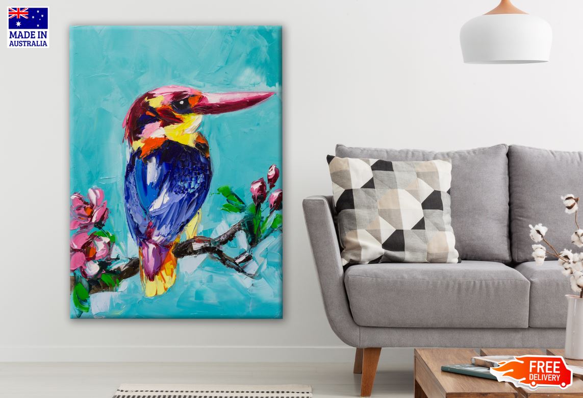 King Fisher Bird Painting Print 100% Australian Made