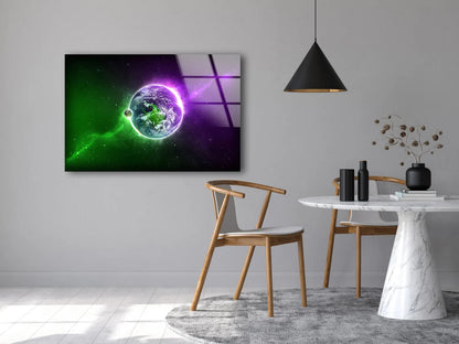 Earth Pink & Green Abstract Design Acrylic Glass Print Tempered Glass Wall Art 100% Made in Australia Ready to Hang