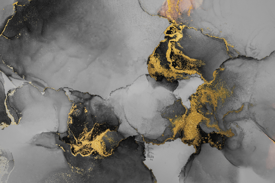 Black Gold & Grey Abstract Design Print 100% Australian Made