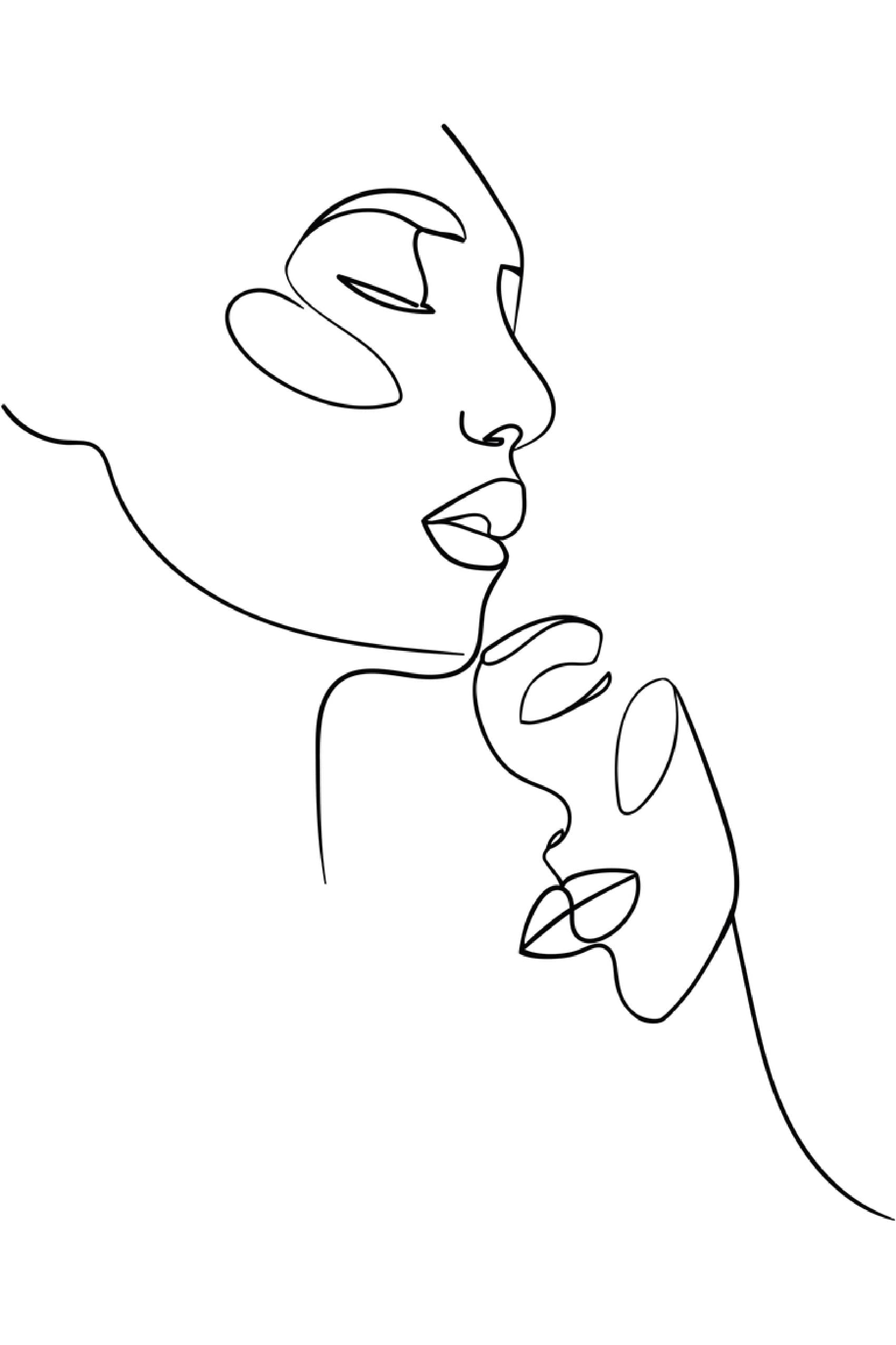 Woman Faces Line Art Design Print 100% Australian Made