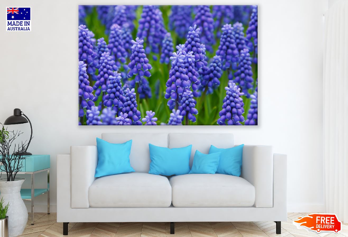 Hyacinth Violet Flowers Field Photograph Print 100% Australian Made