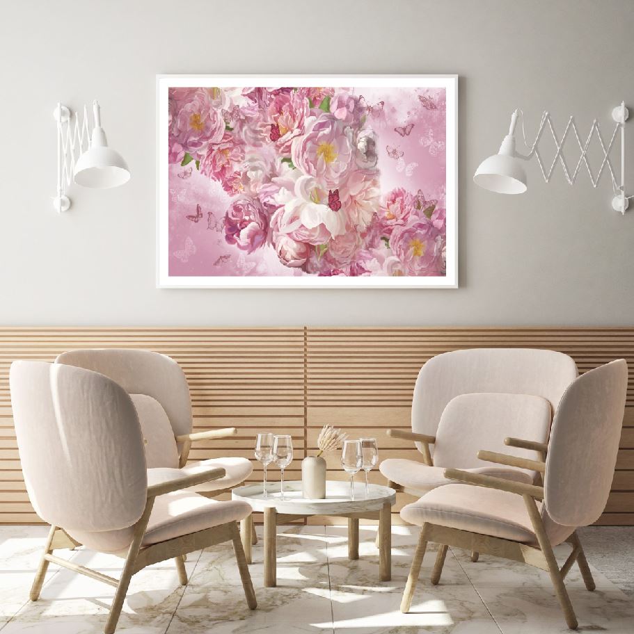 Pink Floral Design Painting Home Decor Premium Quality Poster Print Choose Your Sizes