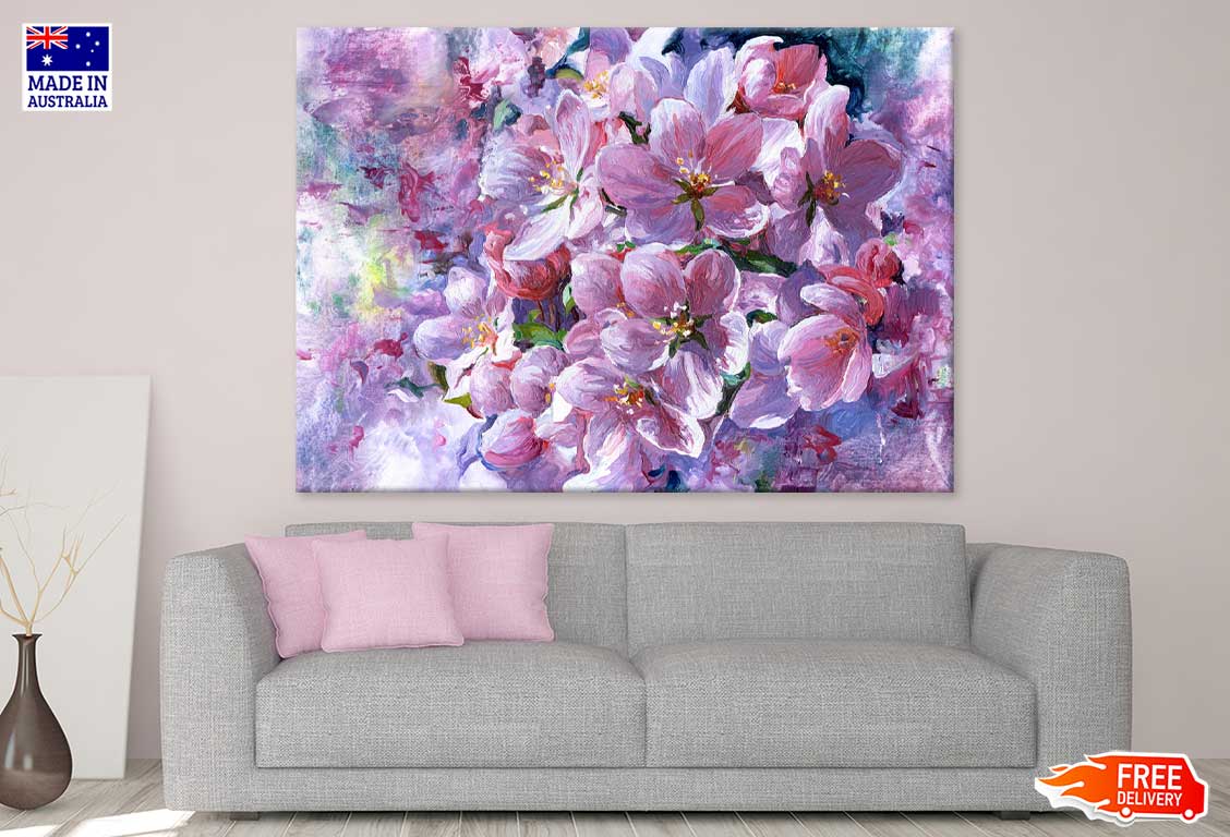 Purple Flowers Watercolor Painting Print 100% Australian Made