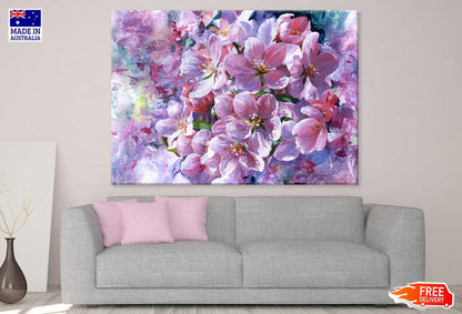 Purple Flowers Watercolor Painting Print 100% Australian Made