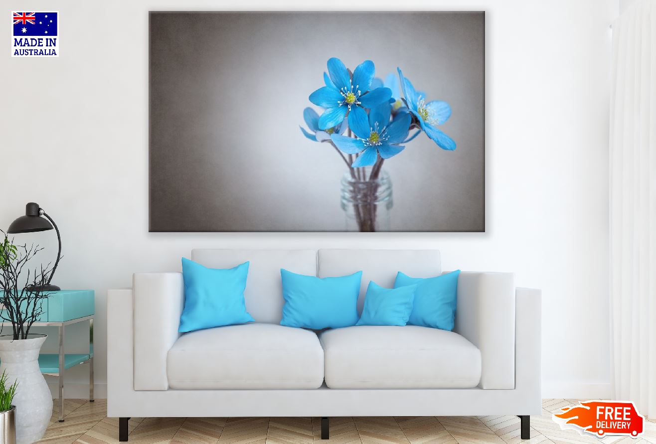 Blue Liverflowers Closeup Photograph Print 100% Australian Made