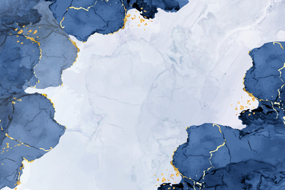 Blue White & Gold Abstract Design Home Decor Premium Quality Poster Print Choose Your Sizes