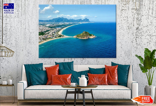 Rio de Janeiro Beach Aerial View Photograph Print 100% Australian Made