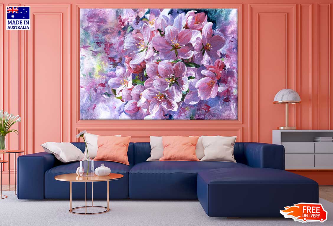 Purple Flowers Watercolor Painting Print 100% Australian Made