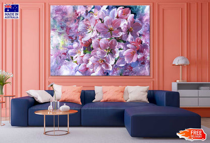 Purple Flowers Watercolor Painting Print 100% Australian Made