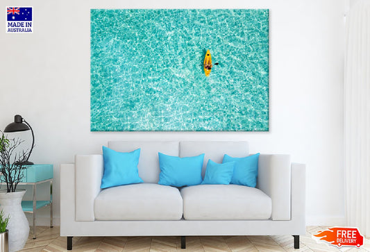Blue Sea & Boat Aerial Photograph Print 100% Australian Made