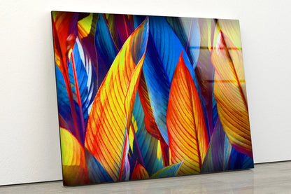 Colorful Leaves Design Acrylic Glass Print Tempered Glass Wall Art 100% Made in Australia Ready to Hang