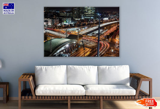Tel Aviv City, Israel Night View Photograph Print 100% Australian Made