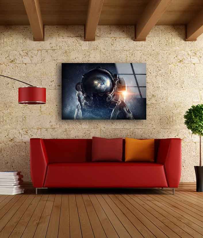 Astronaut 3D Design Acrylic Glass Print Tempered Glass Wall Art 100% Made in Australia Ready to Hang