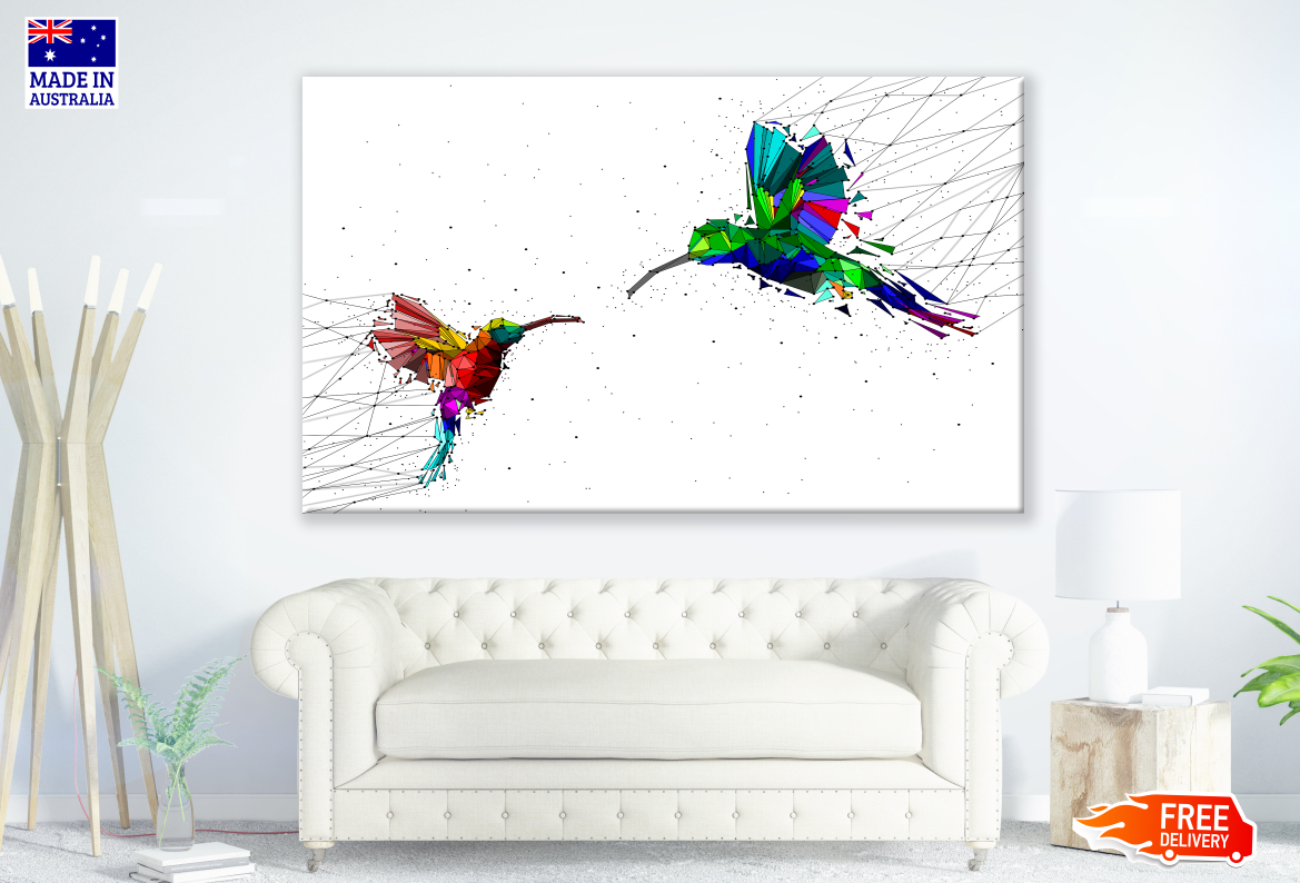 Two Birds Flying Abstract Art Print 100% Australian Made