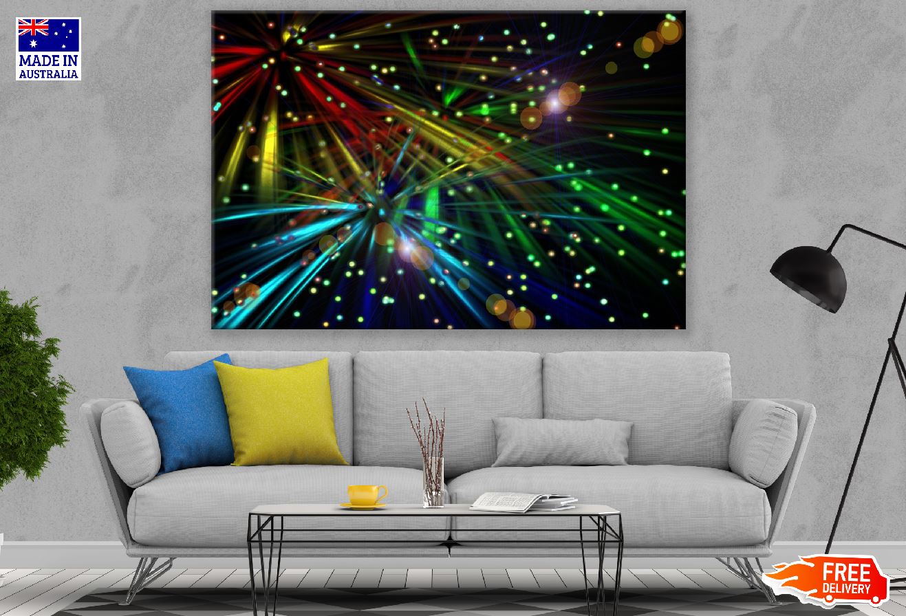 Blue Yellow & Red Digital Abstract Design Print 100% Australian Made