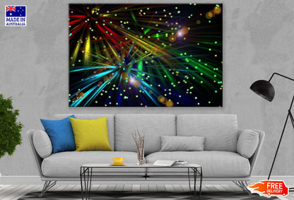 Blue Yellow & Red Digital Abstract Design Print 100% Australian Made