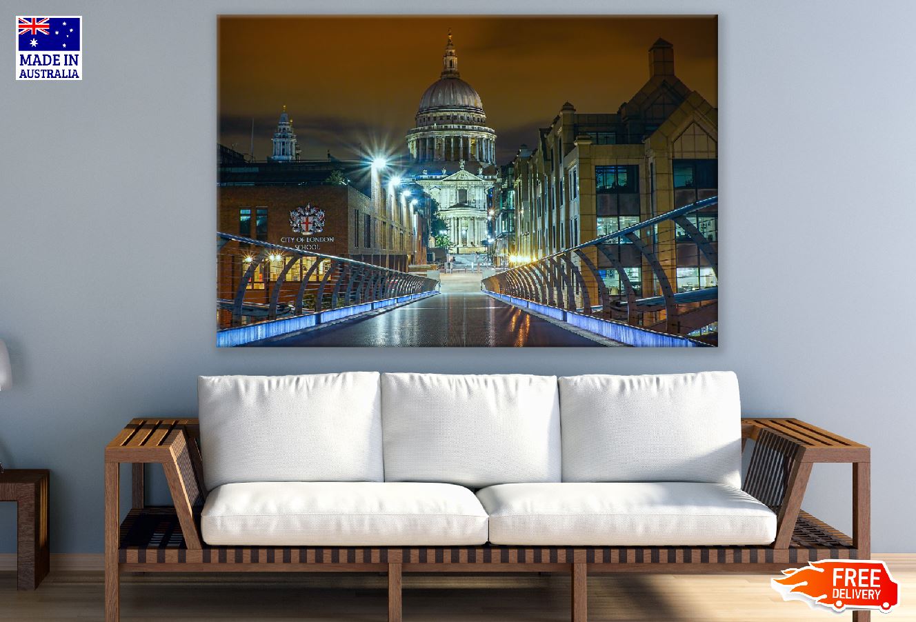 St. Paul's Cathedral Night View Photograph, London UK Print 100% Australian Made