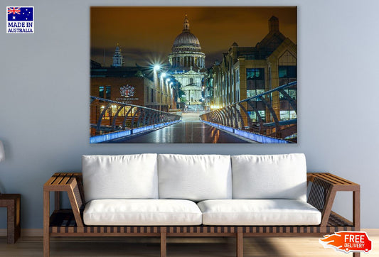 St. Paul's Cathedral Night View Photograph, London UK Print 100% Australian Made