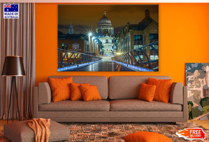 St. Paul's Cathedral Night View Photograph, London UK Print 100% Australian Made