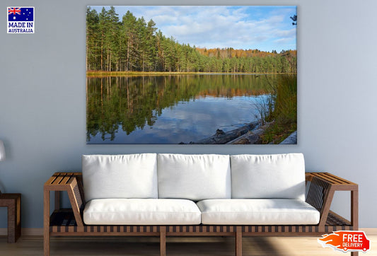 Forest Reflection in Calm Water Photograph Print 100% Australian Made