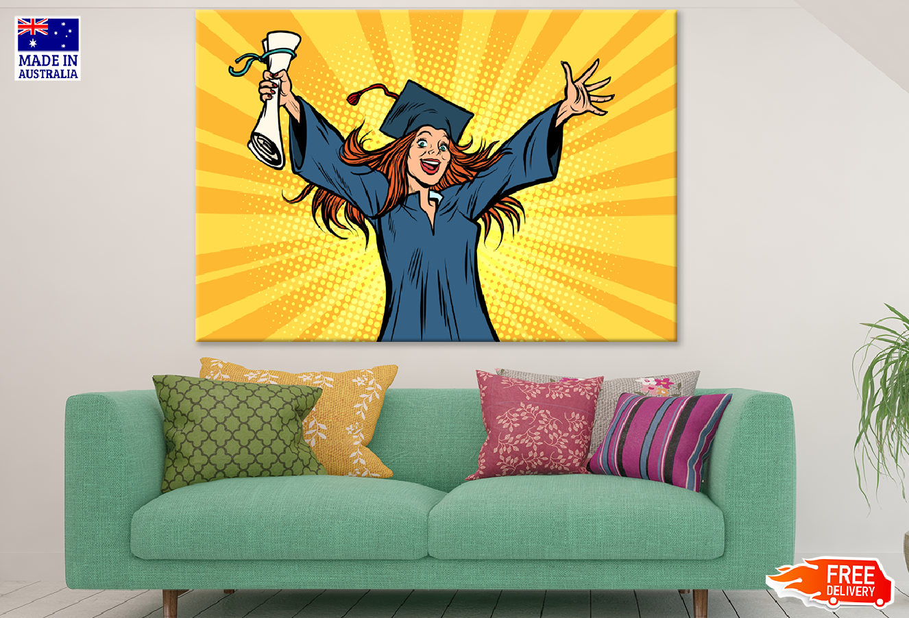 Graduate Girl Illustration Print 100% Australian Made