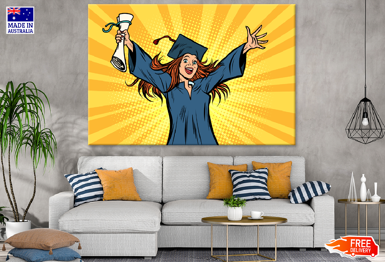 Graduate Girl Illustration Print 100% Australian Made