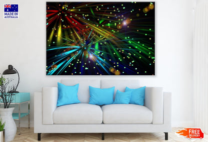 Blue Yellow & Red Digital Abstract Design Print 100% Australian Made