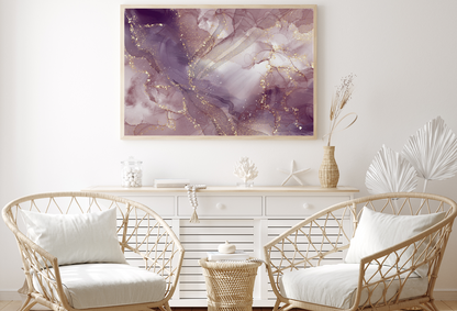 Purple & Gold Abstract Design Home Decor Premium Quality Poster Print Choose Your Sizes