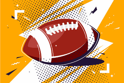 American Foot Ball Illustration Print 100% Australian Made
