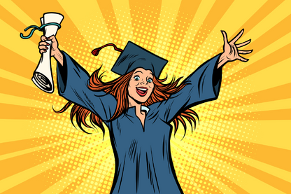 Graduate Girl Illustration Print 100% Australian Made