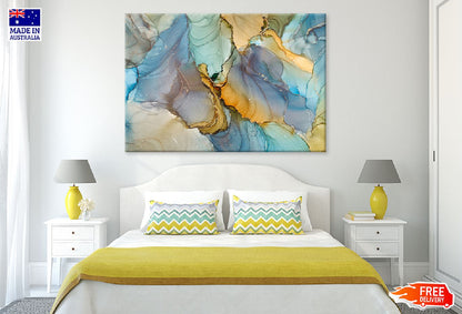 Blue Green & Gold Abstract Design Print 100% Australian Made