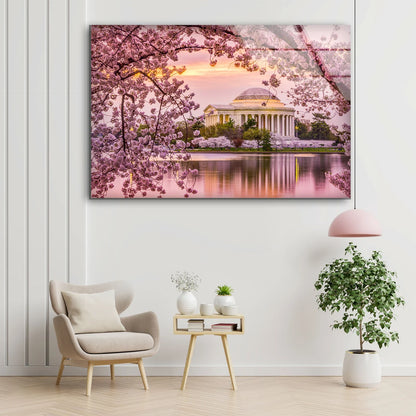 Ancient Building & Blossom Flowers Photograph Acrylic Glass Print Tempered Glass Wall Art 100% Made in Australia Ready to Hang