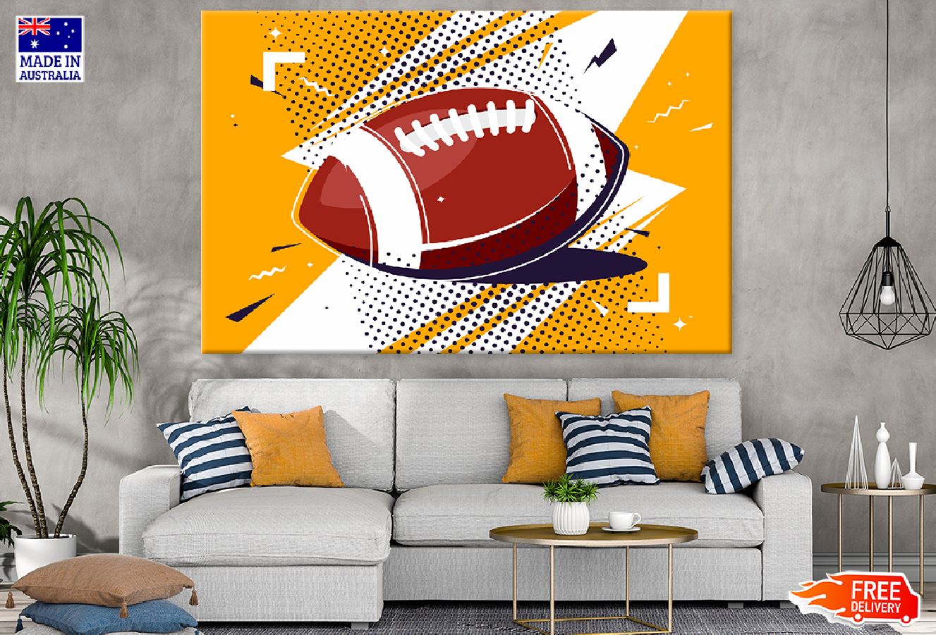 American Foot Ball Illustration Print 100% Australian Made