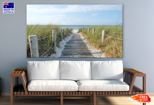 Road to Beach with a Fence Print 100% Australian Made