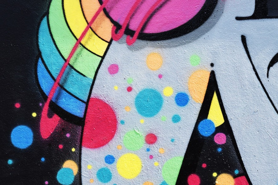 Colorful Paint Spots Abstract Design Print 100% Australian Made