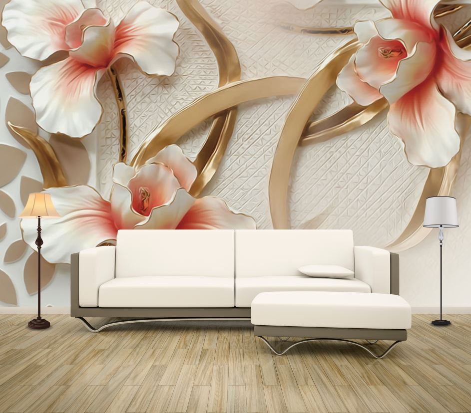 Wallpaper Murals Peel and Stick Removable 3D Floral Pattern Photograph High Quality