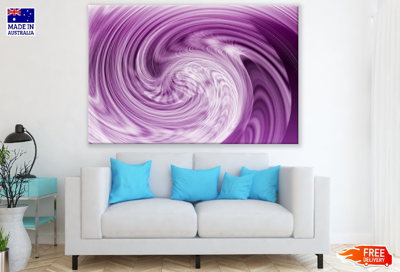 Purple Digital Curves Abstract Design Print 100% Australian Made