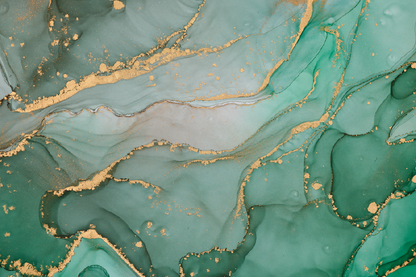 Green & Gold Abstract Design Home Decor Premium Quality Poster Print Choose Your Sizes