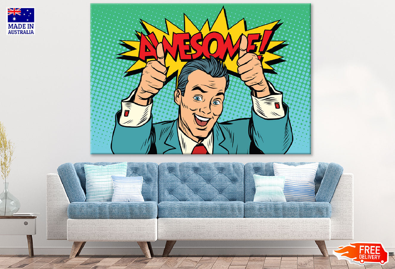 Awsome Quote & Business Man Vector Print 100% Australian Made