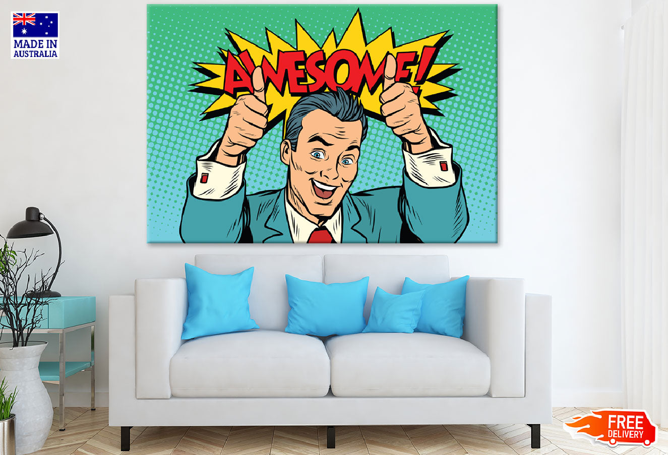 Awsome Quote & Business Man Vector Print 100% Australian Made