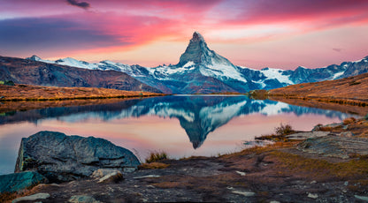 Wallpaper Murals Peel and Stick Removable Nature Landscape with Lake & Mountains High Quality