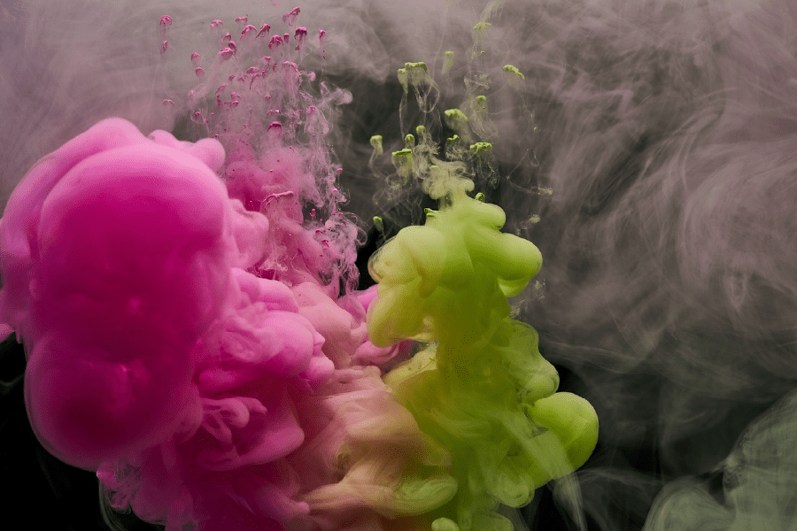 Pink & Green Smoke Abstract Design Print 100% Australian Made