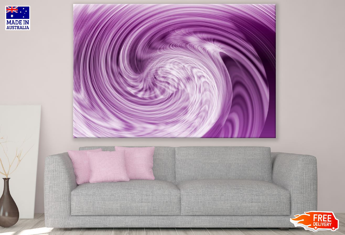 Purple Digital Curves Abstract Design Print 100% Australian Made